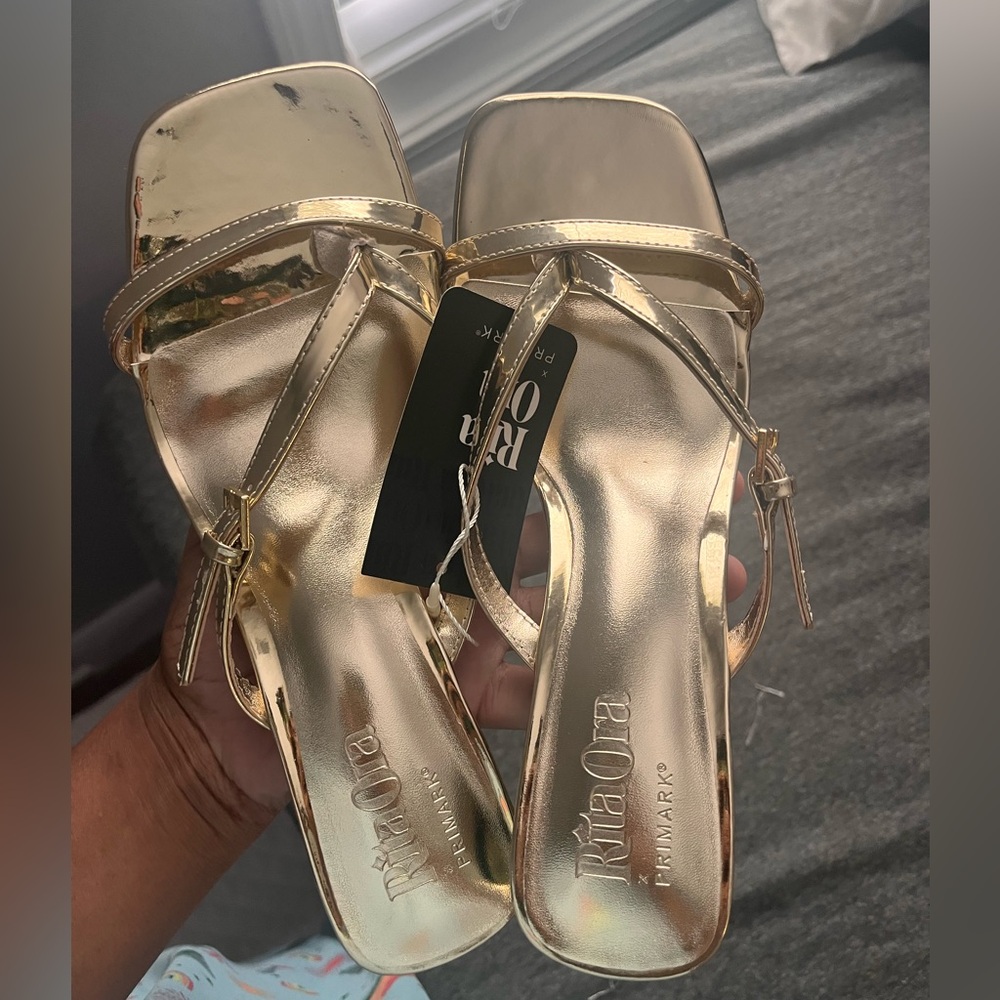Gold Rita Ora Sandal Heels